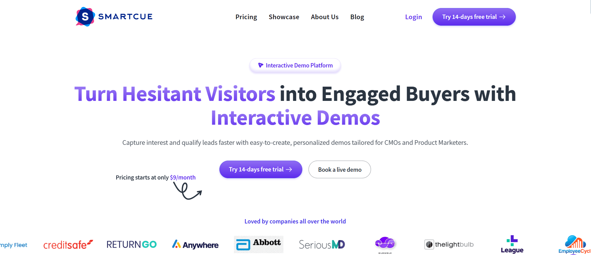 Smartcue landing page
