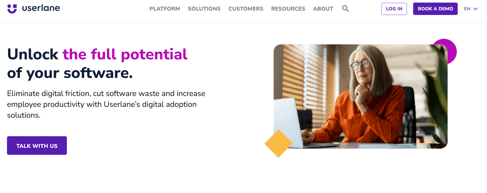 A screenshot of Userlane's homepage