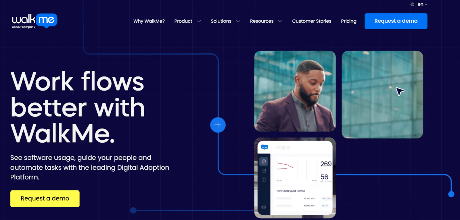 Screenshot of WalkMe homepage