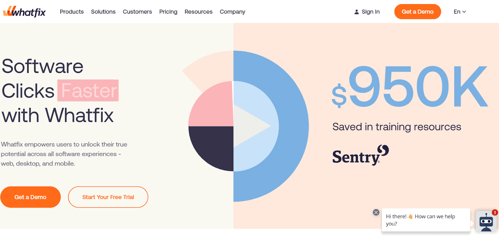 screenshot of Whatfix homepage