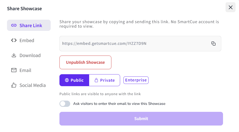 Publishing demos on smartcue