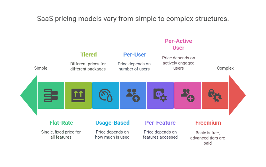 Infographic of different SaaS pricing models