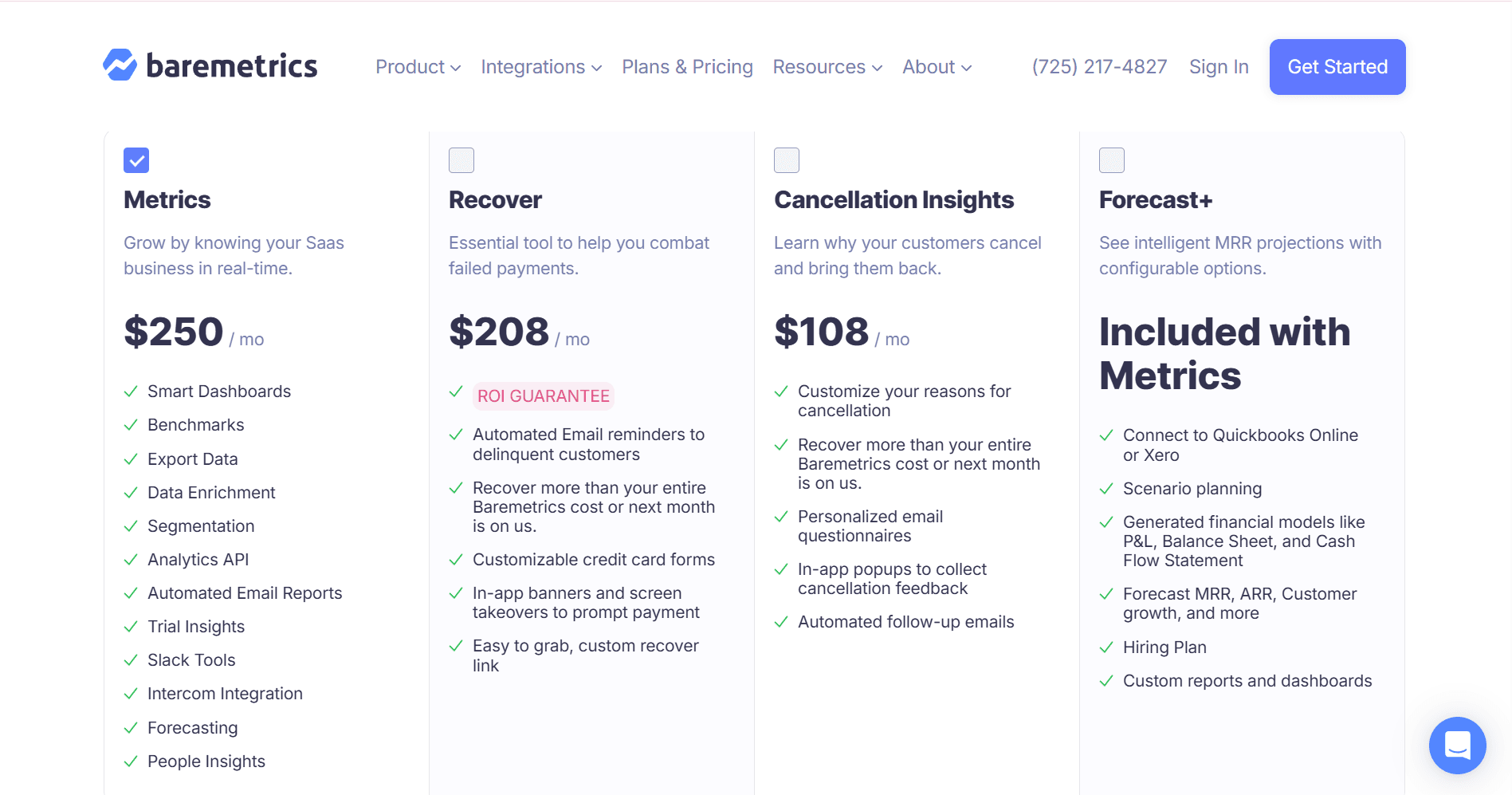 Baremetrics logo showing subscription analytics platform.
