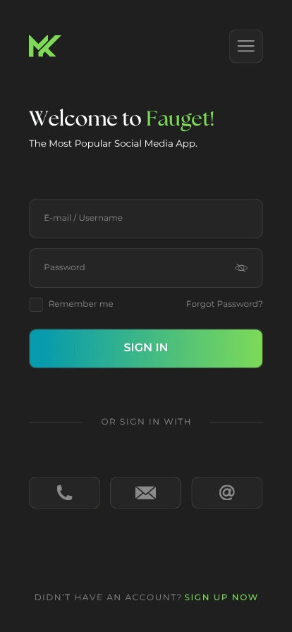 Welcome screen template