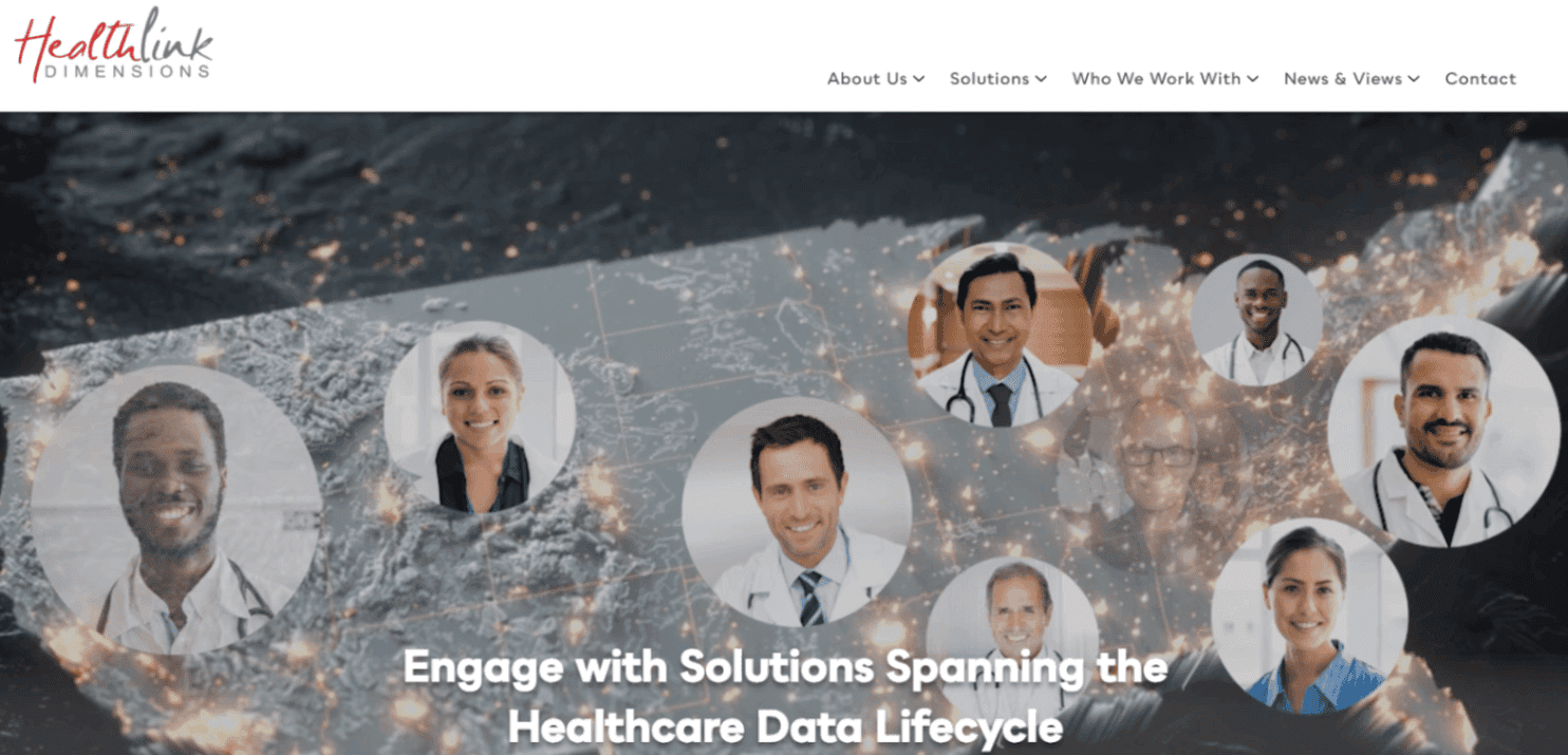 Screenshot of home page of health link