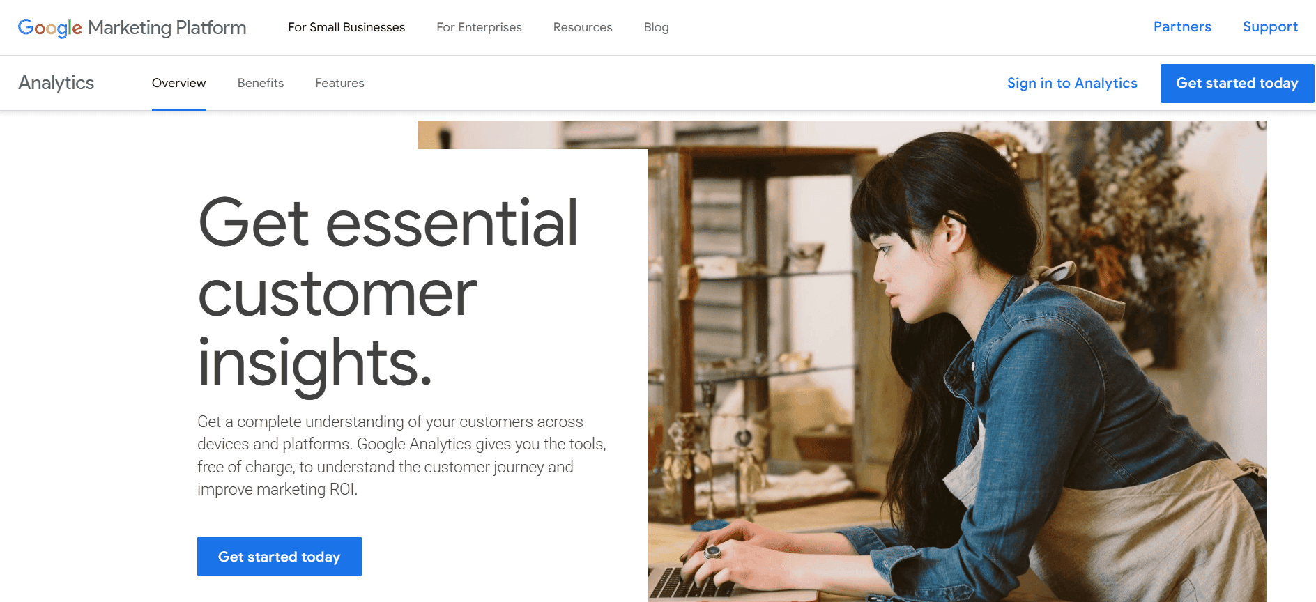 Google Analytics home page
