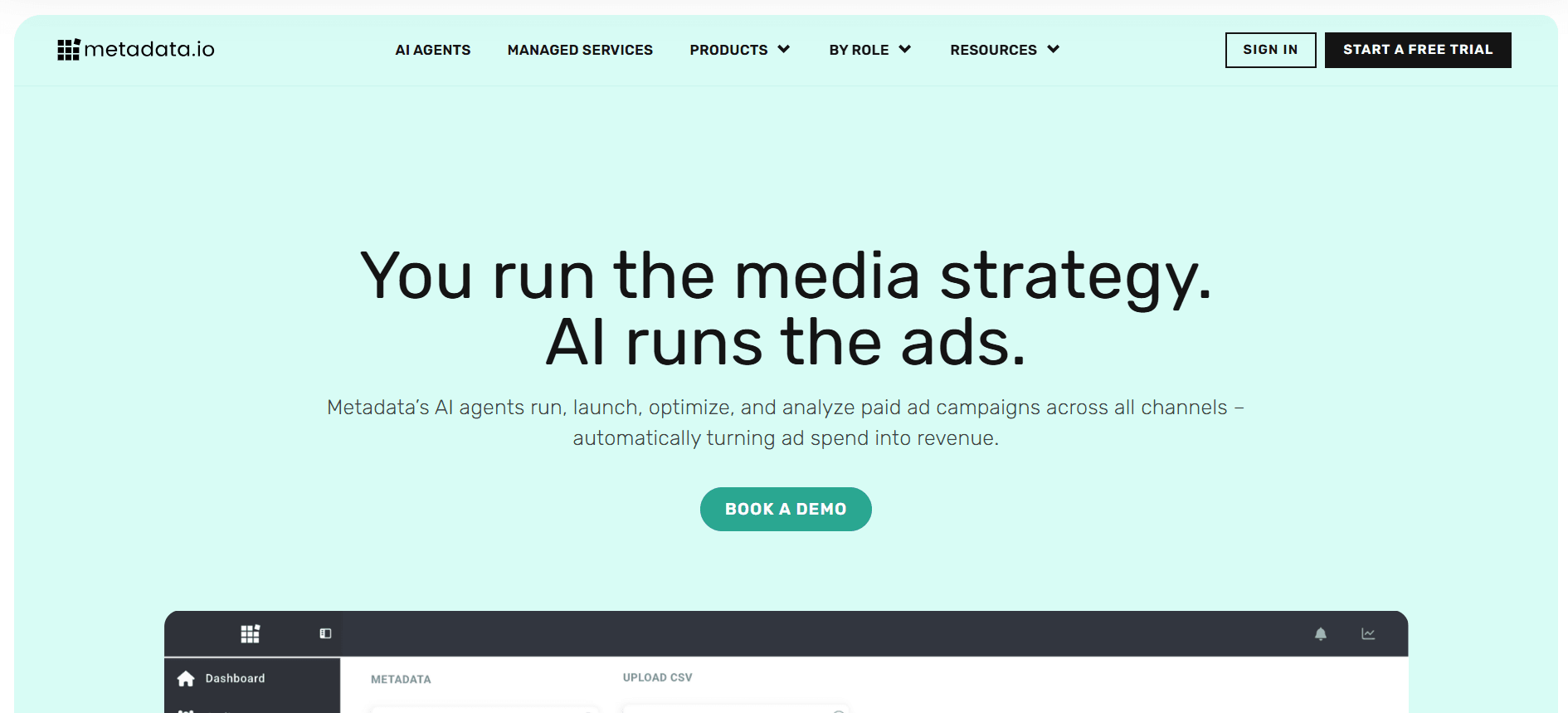 Metadata.io home page