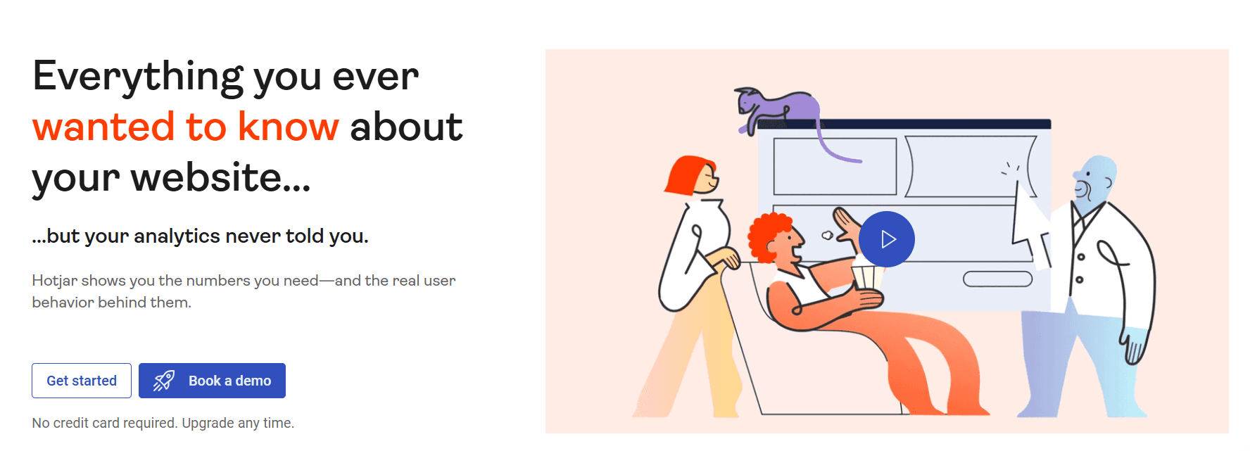Screenshot of hotjar homepage