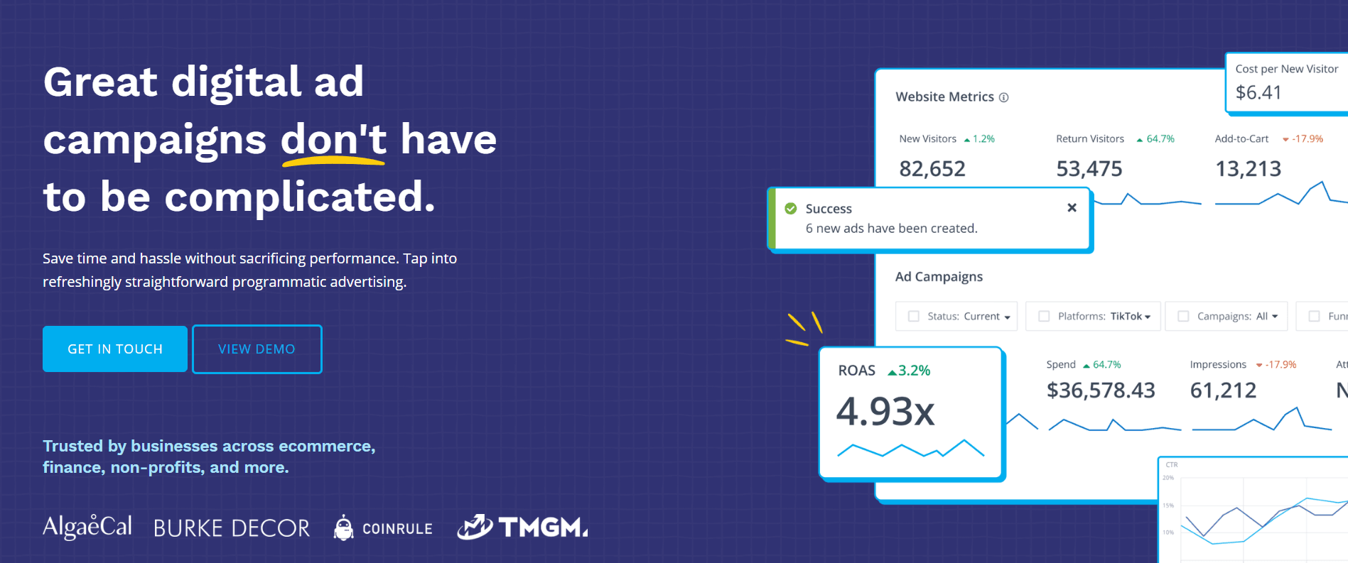 Screenshot of Adroll homepage