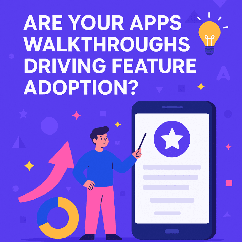 Illustration of a product walkthrough on a mobile screen