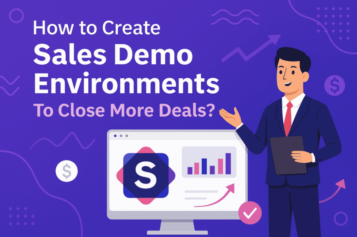 Illustration of a man presenting a sales demo