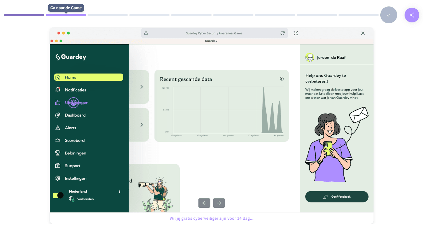 Screenshot of Guardey demo
