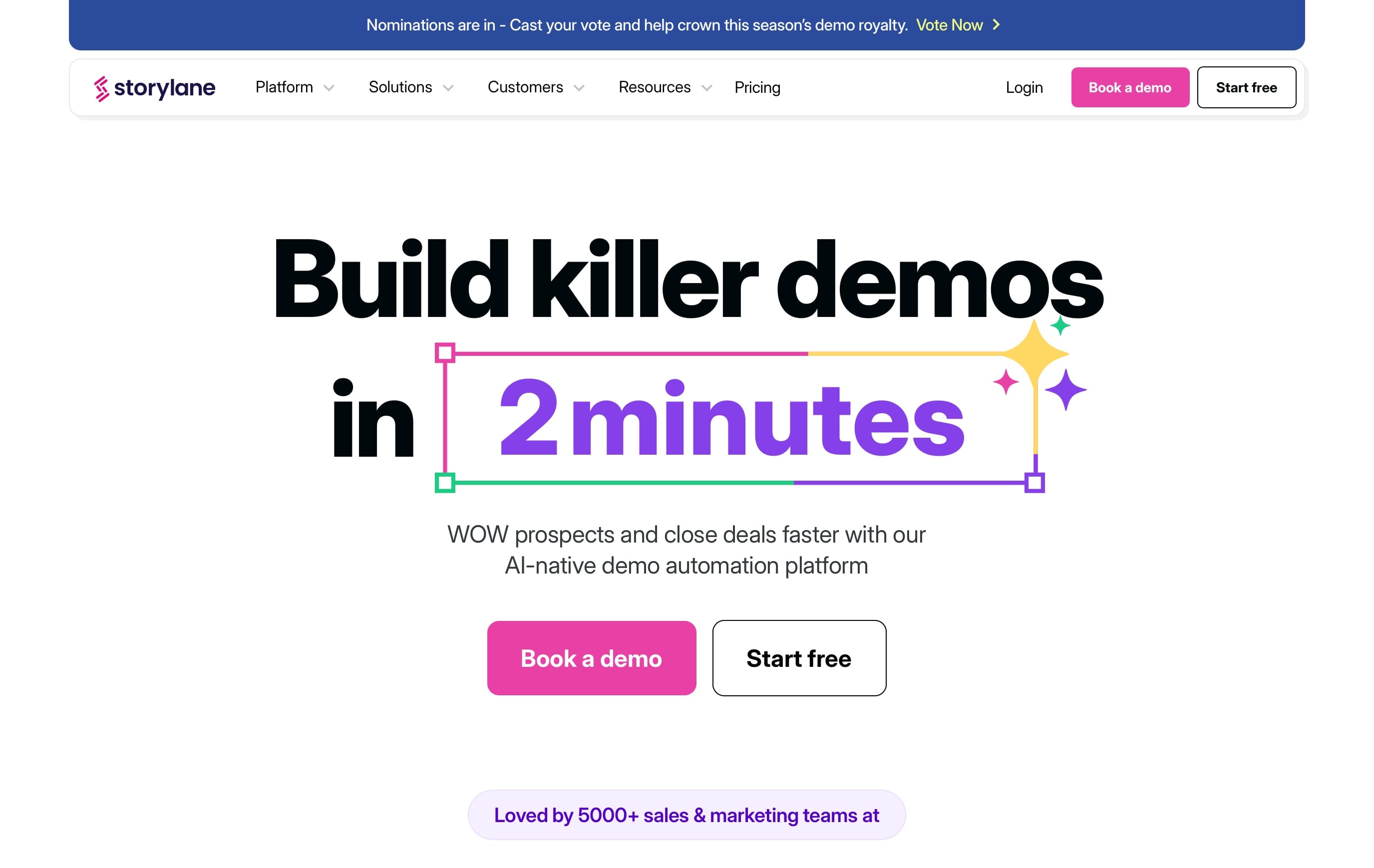 Storylane Landing Page Screenshot