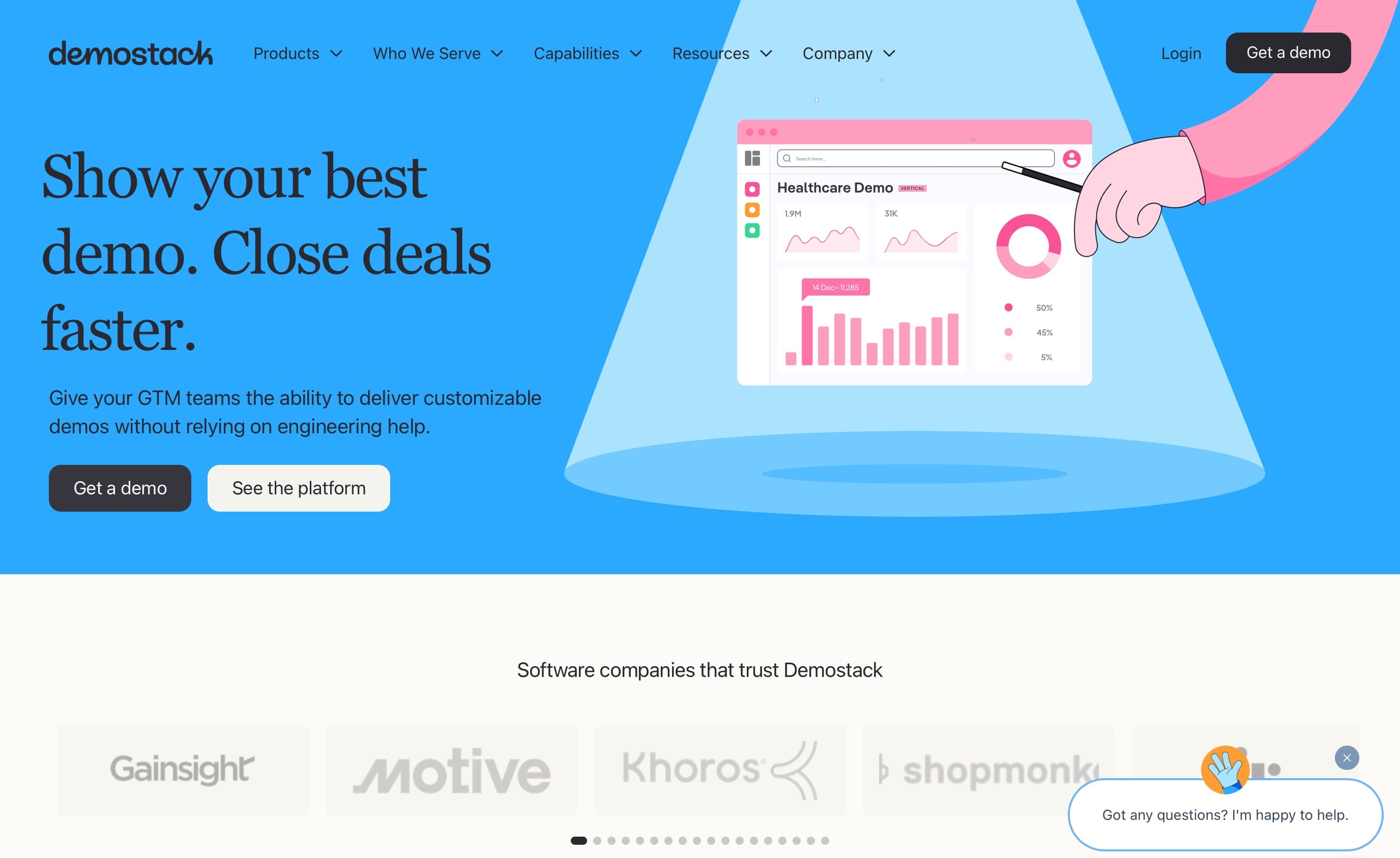 Demostack Landing Paqe Screenshot