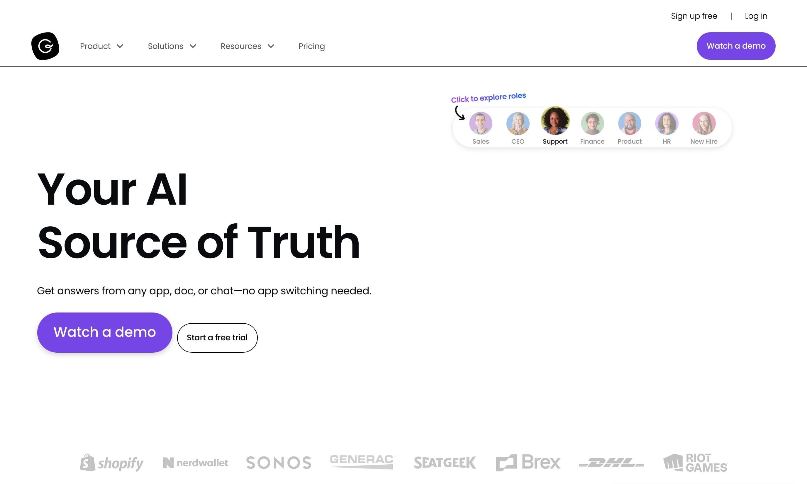 Guru Landing Page Screenshot.