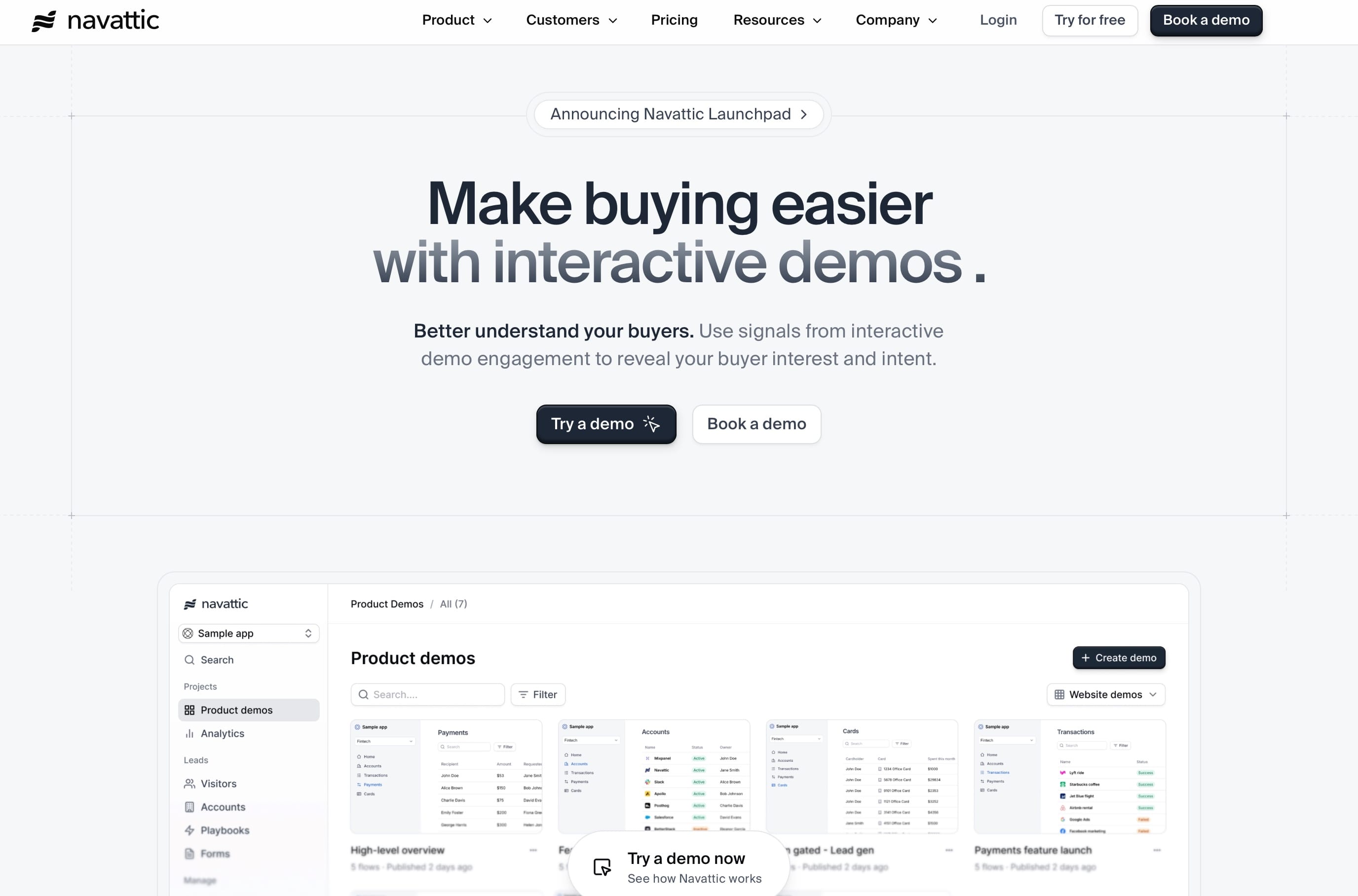 Navattic Landing Page Screenshot