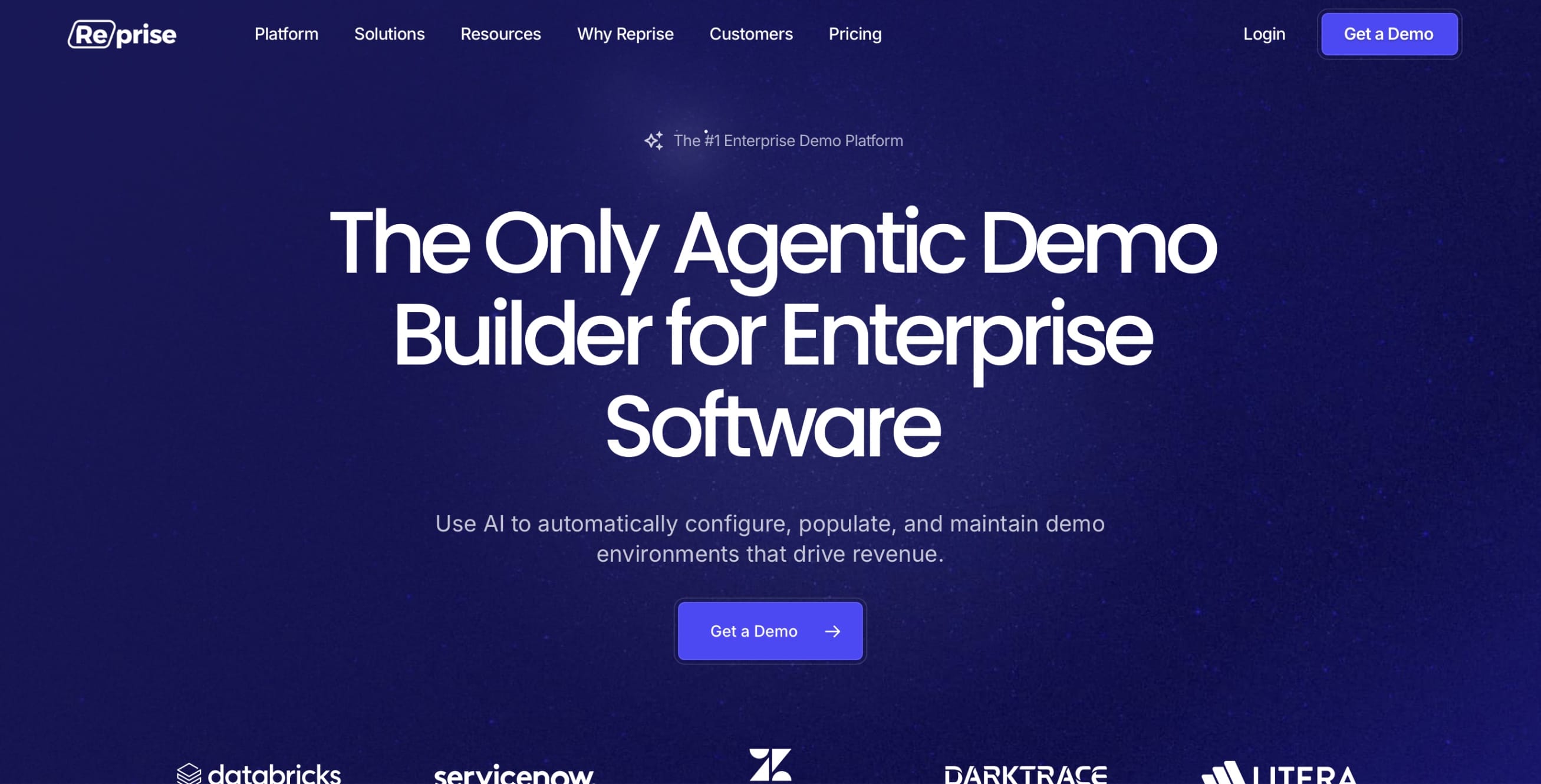 Reprise Landing Page Screenshot