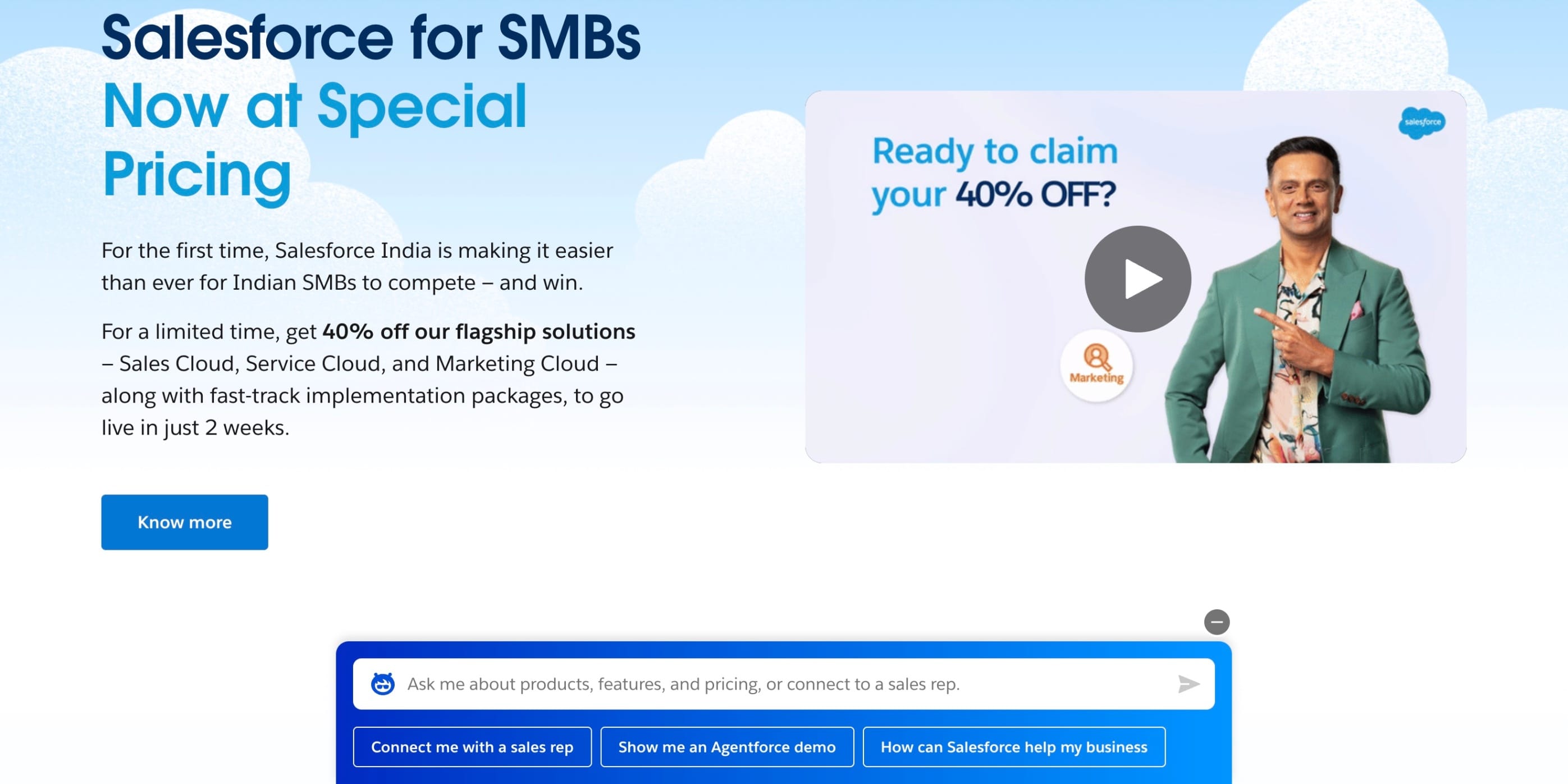 Screenshot of Salesforce homepage