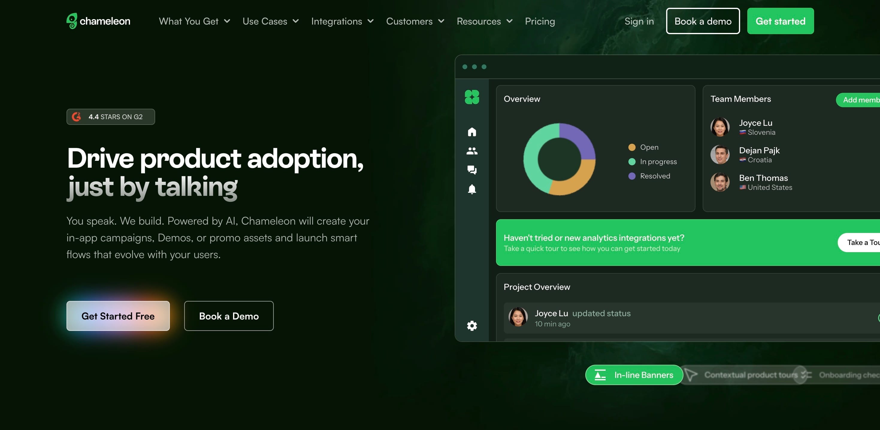 Screenshot of Chameleon homepage