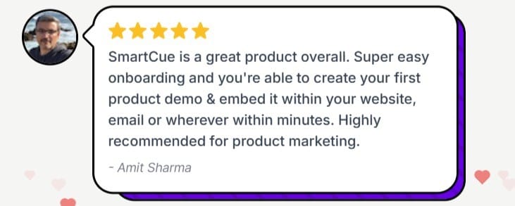 Screenshot of a SmartCue review by Amit Sharma