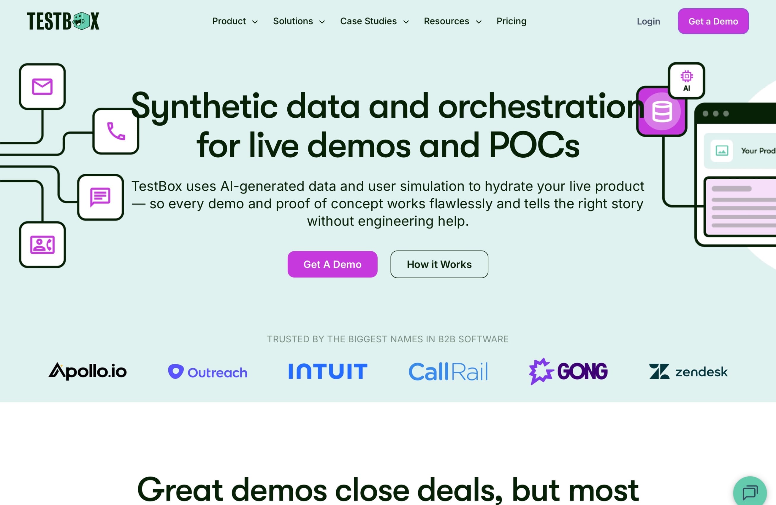 TestBox Landing Page screenshot