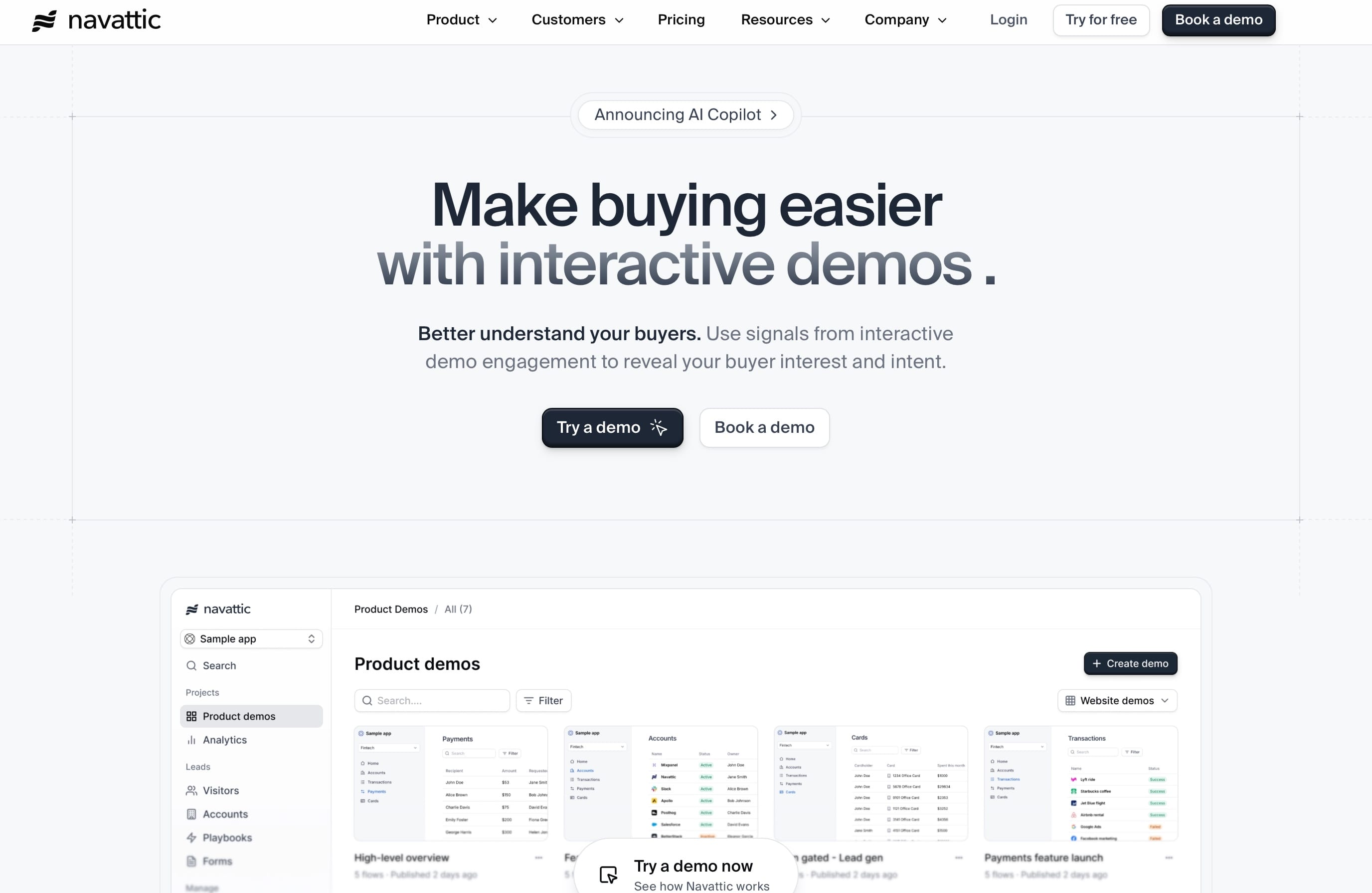 Navattic Homepage Screenshot