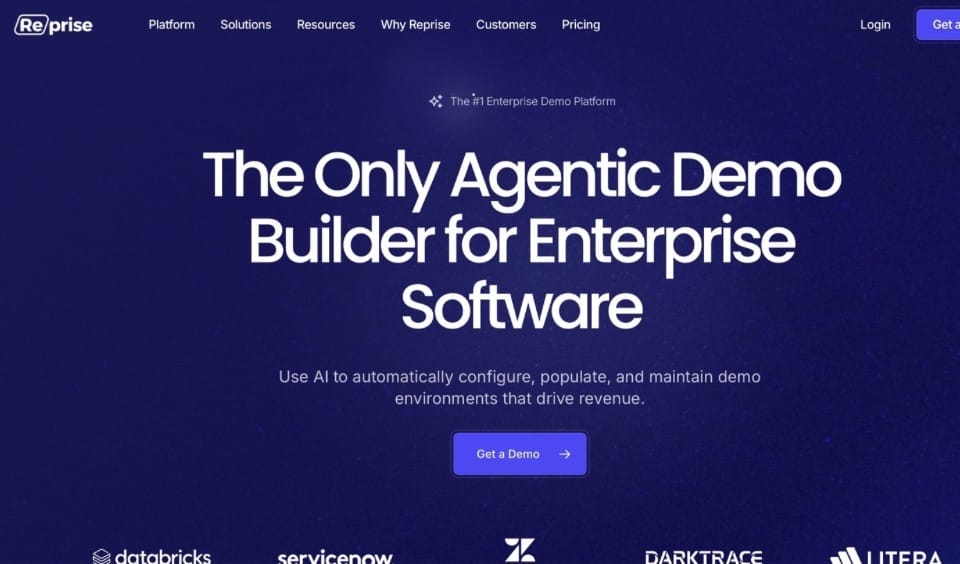 Reprise Landing Page Screenshot