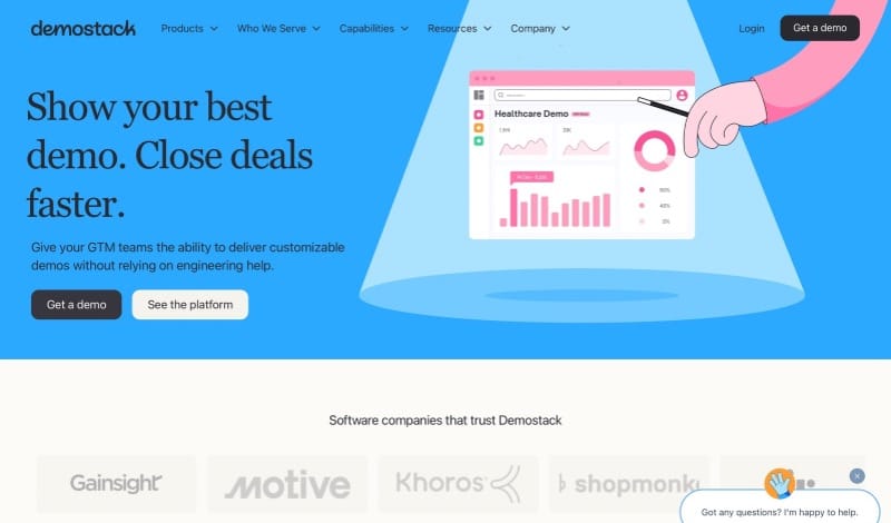 Demostack Homepage screenshot