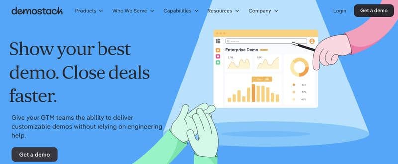 Screenshot of Demostack homepage