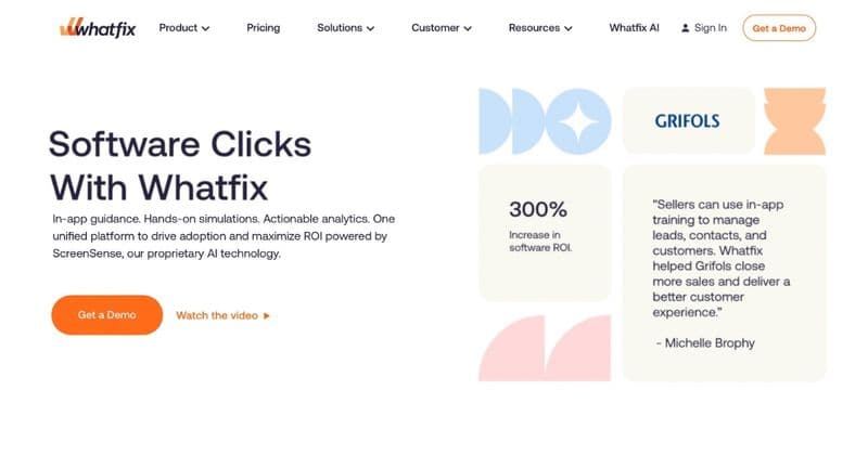 Whatfix Landing Page
