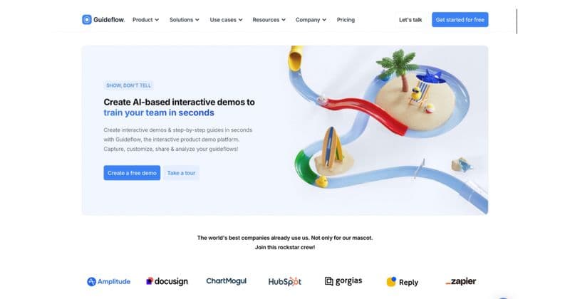 Guideflow Landing Page Screenshot.