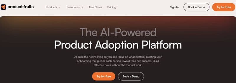 Screenshot of product fruits homepage