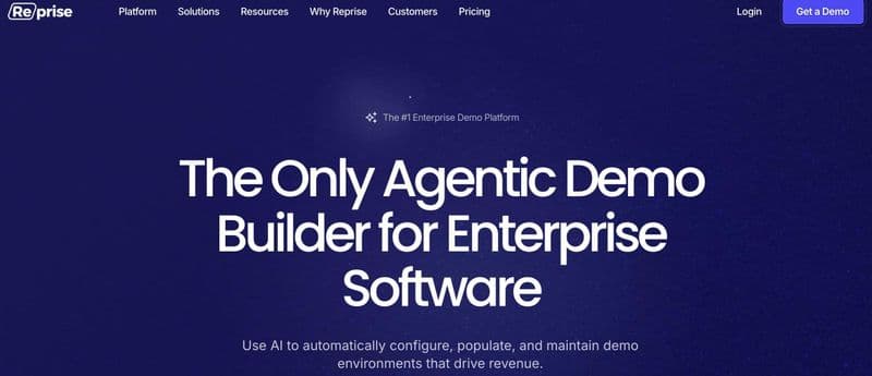 Screenshot of Reprise homepage