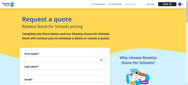 Rosetta Stone demo page