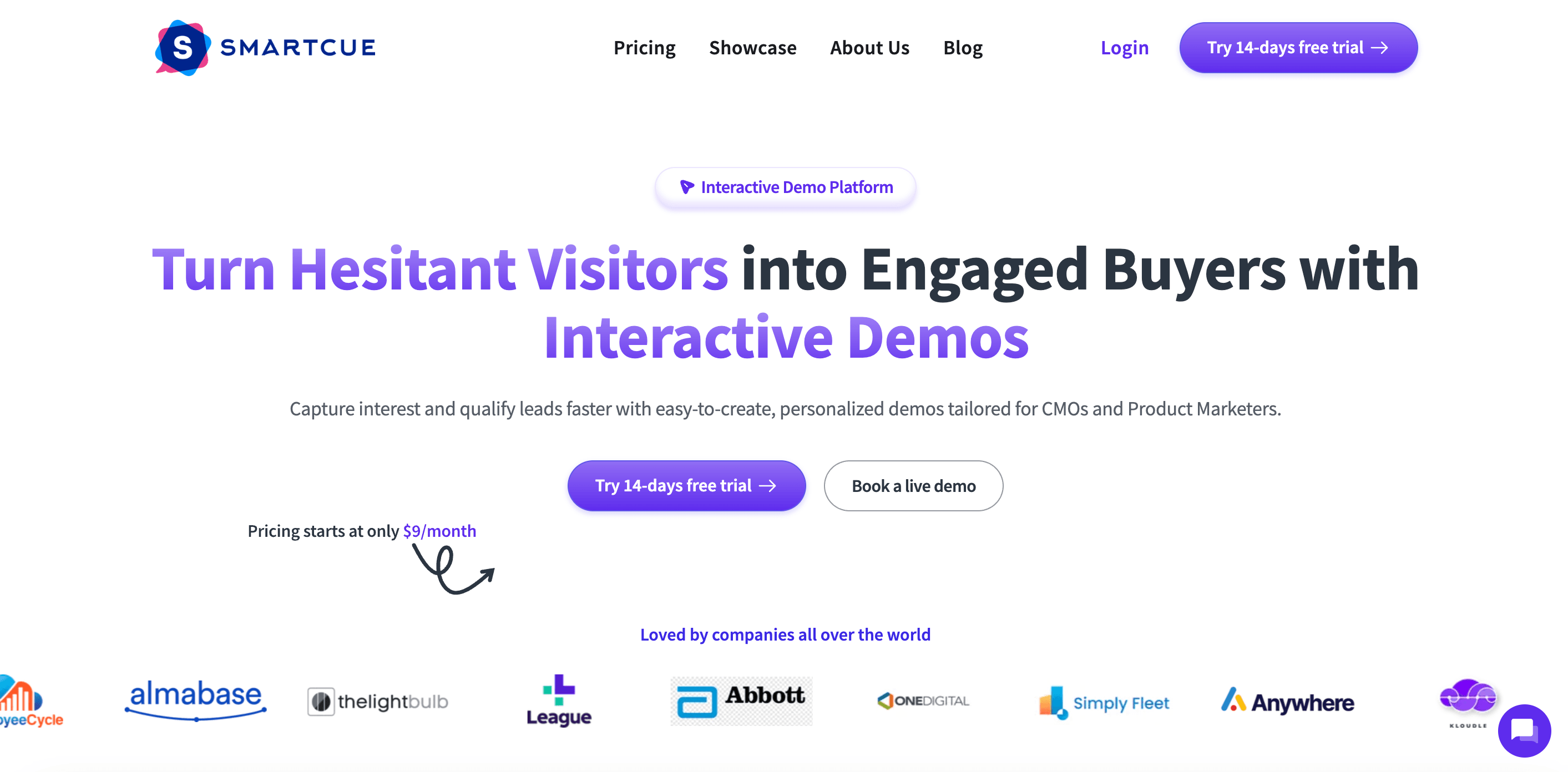 Smartcue landing page