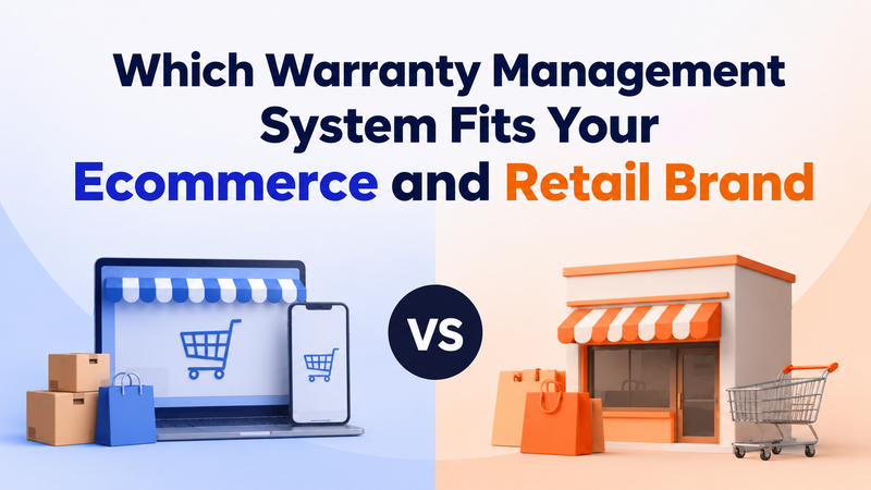 Ecommerce and retail warranty fit comparison with online store, storefront, carts, and packages.