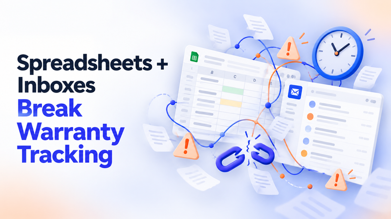 Spreadsheets and inboxes causing disorganized warranty tracking, missed deadlines, and broken workflows.