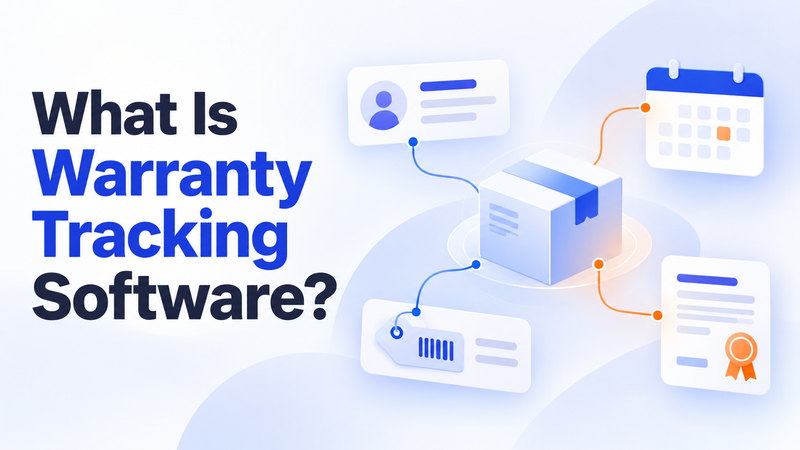 Warranty tracking software connecting product registration, customer details, purchase dates, and documentation.