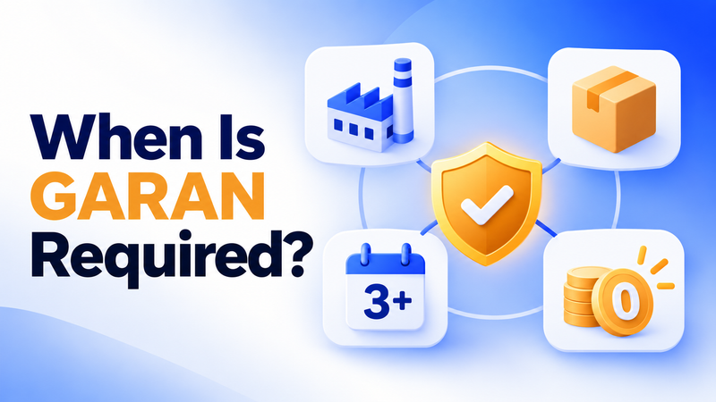GARAN requirement graphic showing manufacturer, product, three-year guarantee, and free coverage conditions.