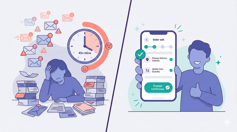 Self-Service Order Editing vs Manual Support Handling