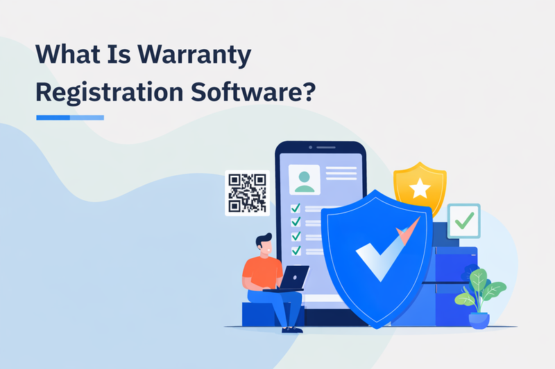 Illustration explaining product warranty registration concept visually