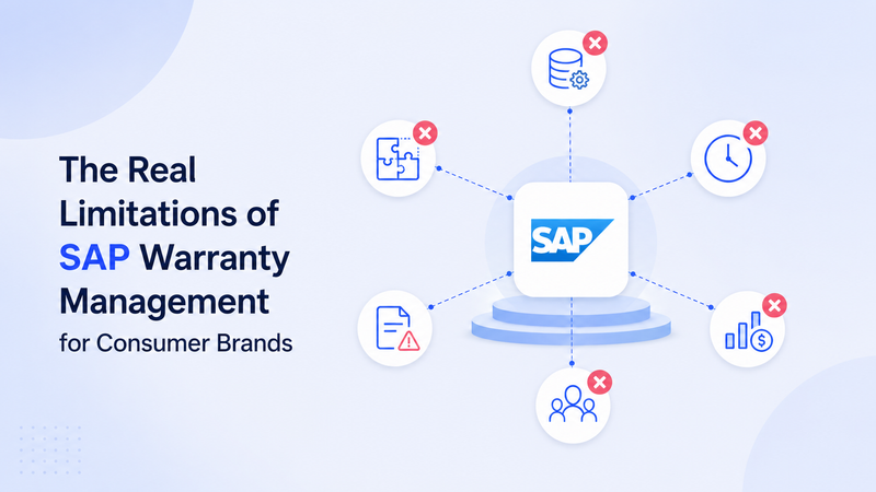 SAP warranty limitations graphic showing disconnected modules and warning markers