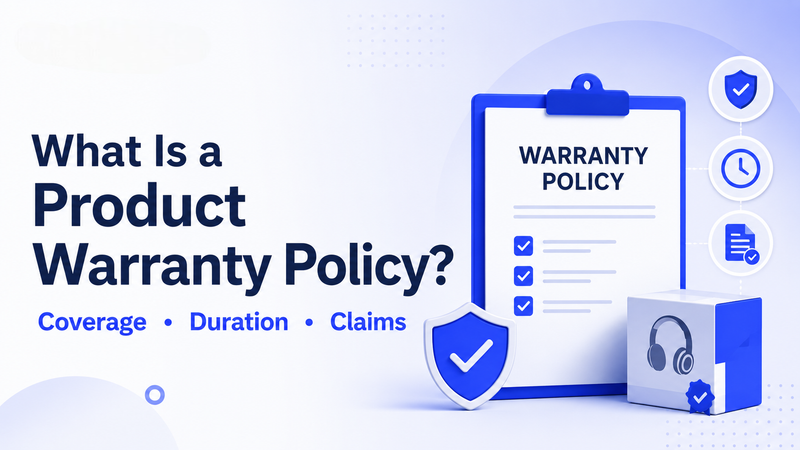 Product warranty policy definition showing coverage, duration, and claims elements