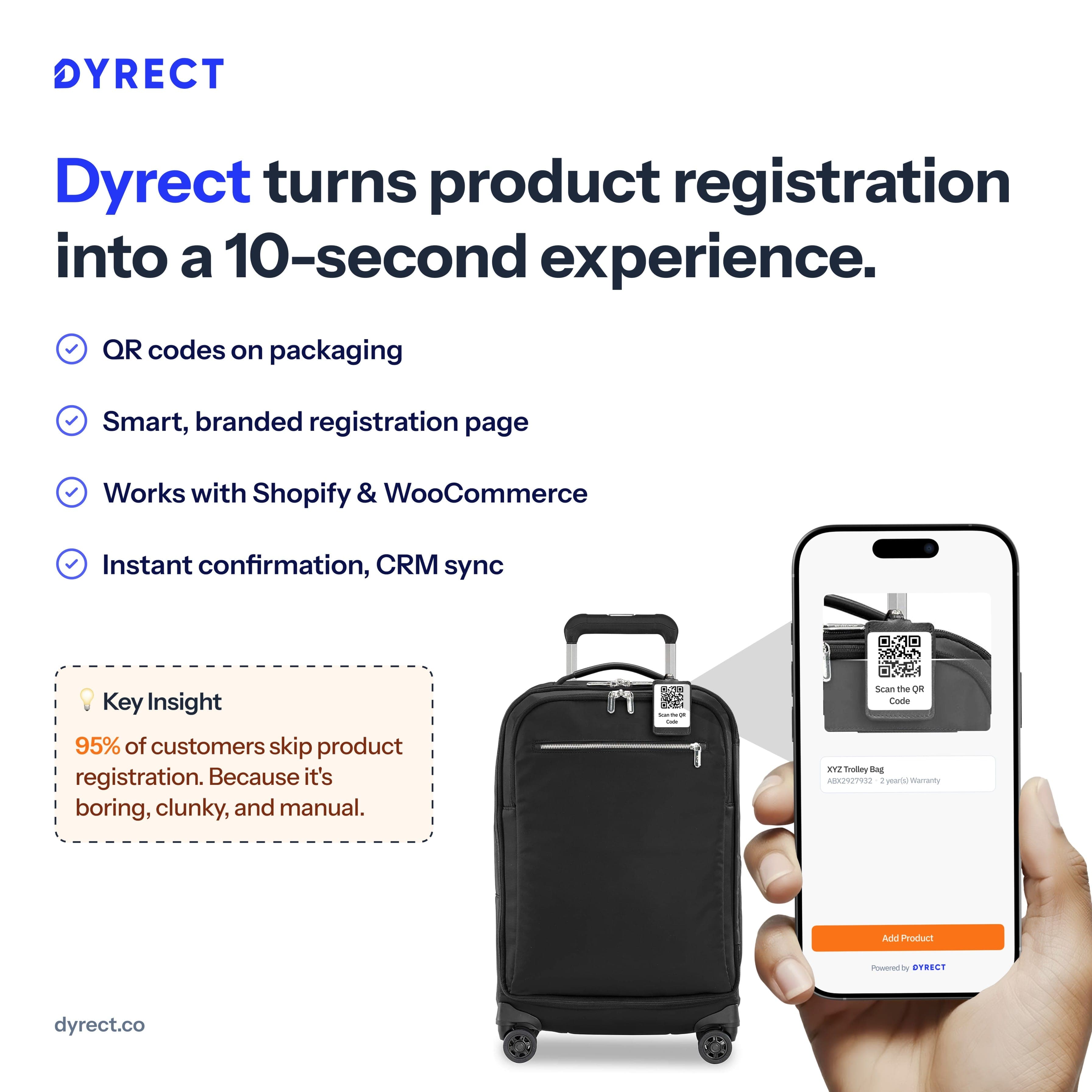 Product Registration By Dyrect: The Easiest Way to Handle Warranties on Shopify.