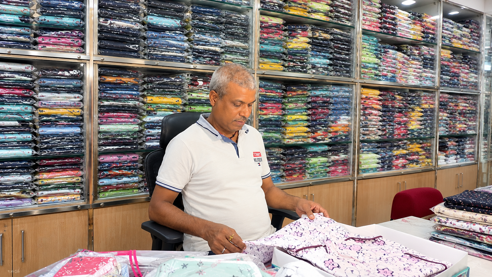 Colourful Garment Shop Inventory Inspection