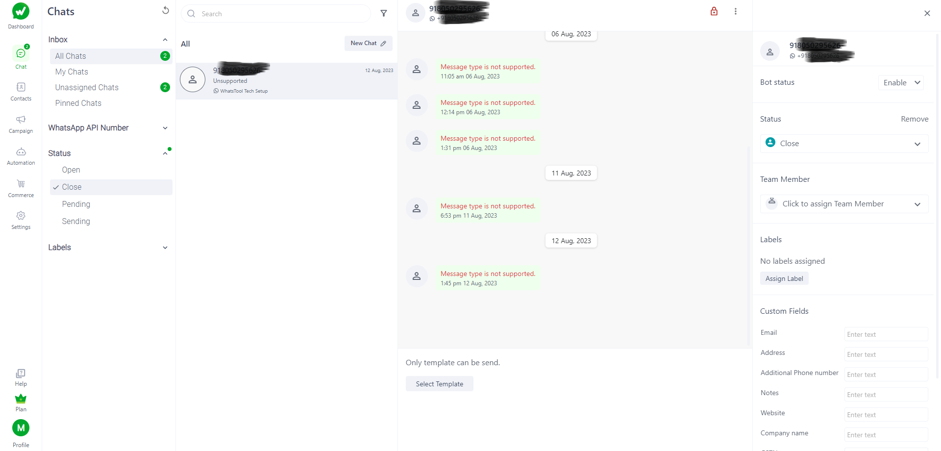 Status feature in Chat