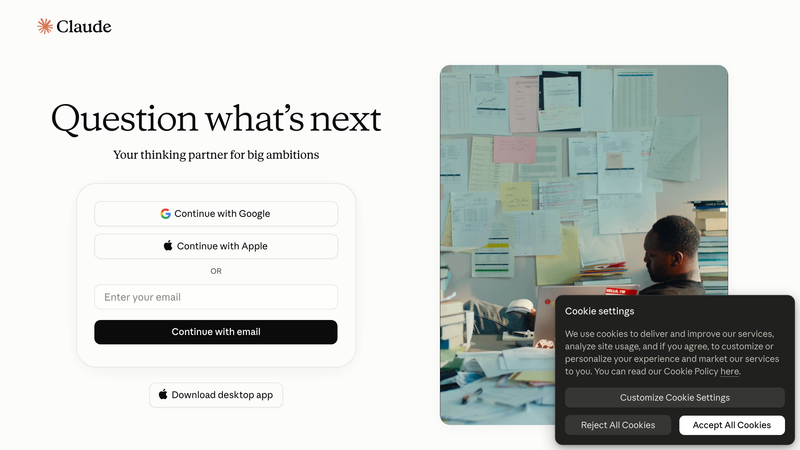 Claude homepage