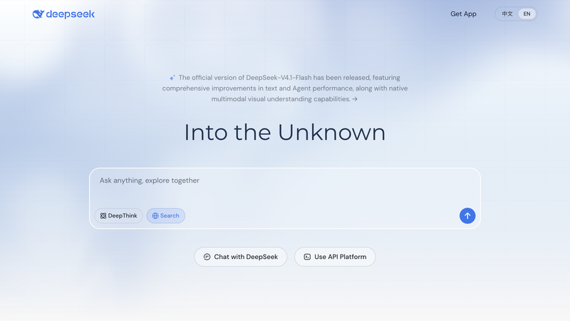 DeepSeek homepage