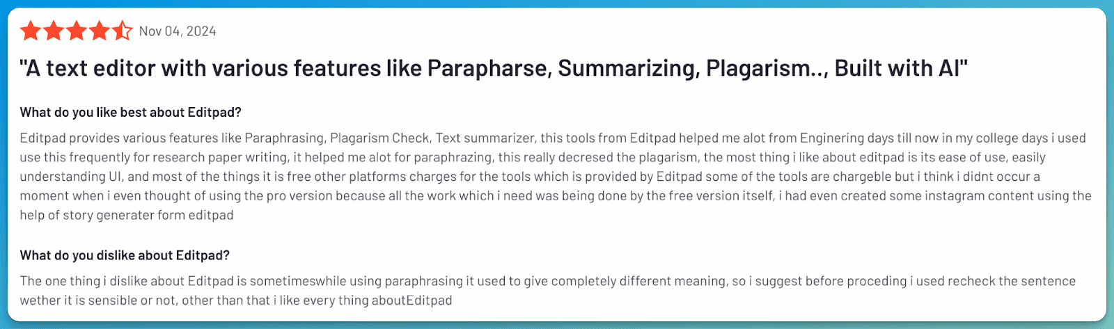 AI Paragraph Rewriter Tools Customer Reviews