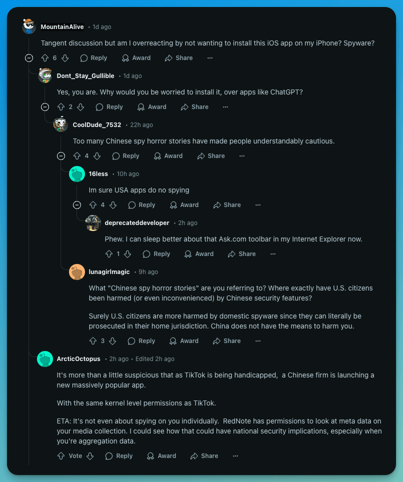 Redditors' Opinion on Deepseek vs ChatGPT